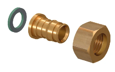 Штуцер 20х1/2' с накидной гайкой для труб PE-Xa, латунь Usystems 1135765