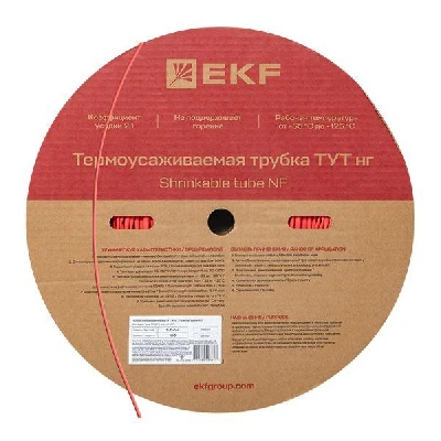 Трубка термоусаживаемая ТУТ нг 6/3 красная рулон PROxima EKF tut-6-r