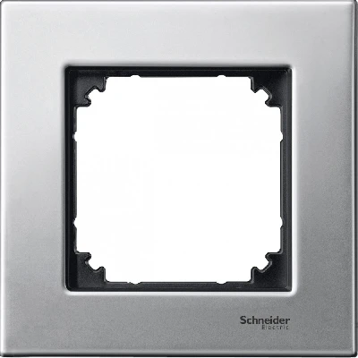 Рамка 1 пост металлическая плат.серебро Schneider Electric MTN403160