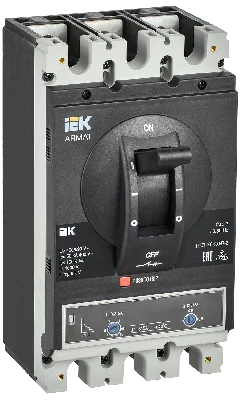 ARMAT Автоматический выключатель в литом корпусе 3P типоразмер H 50кА 315А расцепитель термомагнитный регулируемый IEK AR-MCCB-3H-050-0315A-ATUC