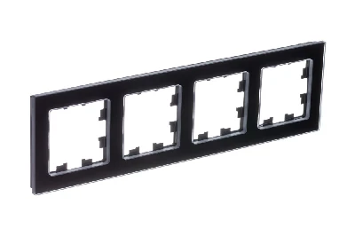 ATLASDESIGN NATURE 4-постовая РАМКА, НАТУРАЛЬНОЕ СТЕКЛО, ЧЕРНЫЙ Systeme Electric ATN361004