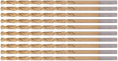 Сверла HSS по металлу, удлиненные, титановое покрытие 4.0х119 мм (10 шт) FIT 34240