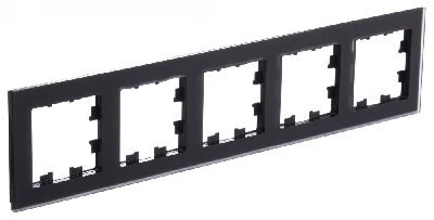 ATLASDESIGN NATURE рамка пятипостовая, МАТОВОЕ ОРГАНИЧЕСКОЕ СТЕКЛО ЧЕРНЫЙ Systeme Electric ATN331005