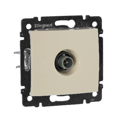 VALENA Розетка телевизионная TV проходная в рамку слоновая кость 14дБ Legrand 774331