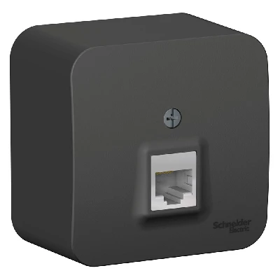 Розетка BLANCA наружная компьютерная RJ45, кат.5e, с изолирующей пластиной, антрацит Systeme Electric BLNIA045006