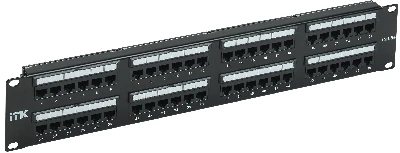 Патч-панель кат. 5е UTP 48 портов Dual IDC слайд лейбл 2U
