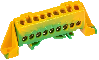 TEKFOR Шина PE земля в комбинированном DIN-изоляторе Стойка 6х9-9-ЖЗ IEK