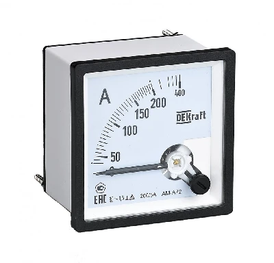 Амперметр аналоговый 600/5А AC 72х72мм КТ 1,5 трансф. подкл. Dekraft 50215DEK