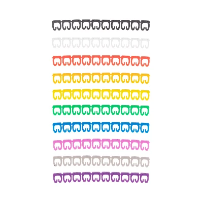 Кабельный маркер (клипса),  4...6 мм, цифры 0-9, 10 цветов, блистер (MR-55), REXANT 12-6062