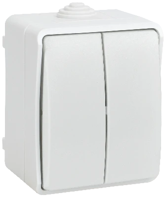 FORS Выключатель 2-клавишный для открытой установки 10А IP54 ВС20-2-0-ФБ белый