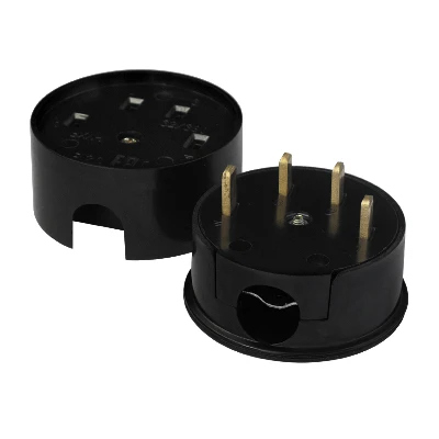 Разъем РШ-ВШ 32А 380В 3Р+РЕ круглый черный UNIVersal 1233