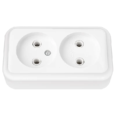 Беларусь Розетка двойная наружная БелТИЗ РА16-238             Розетка РА16-238