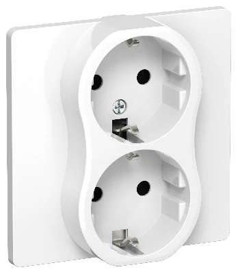 FLITE Розетка 2-местная с заземлением без защитных шторок 16А в сборе РС12-0-К-ФлБ белый IEK