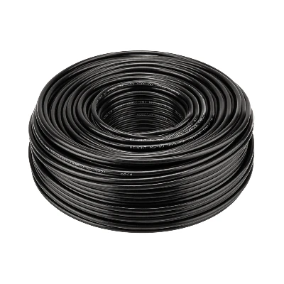 Кабель коаксиальный RG-6U, 75 Ом, CCS/Al/Al, 64%, бухта 100 м, черный OUTDOOR, REXANT 01-2202