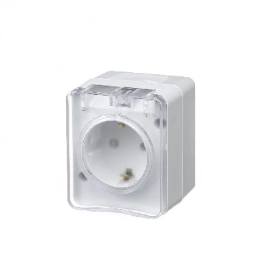 AtlasDesign Profi54 розетка с заземлением со шторками IP54 16А 250B, БЕЛЫЙ, Россия Systeme Electric ATN540145