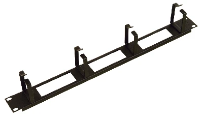 Органайзер кабельный горизонтальный с окнами 19' 1U 4 кольца черный ЦМО ГКО-О-4.62-9005