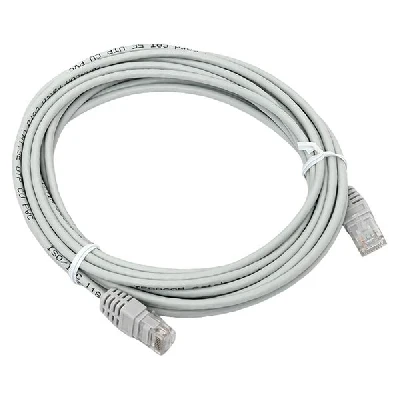 Патч-корд TERACOM Cat.5E (1Гбит/с) неэкранированный UTP оболочка PVC серый (5м) EKF TRC-5EUTP-PVC-5M-GY