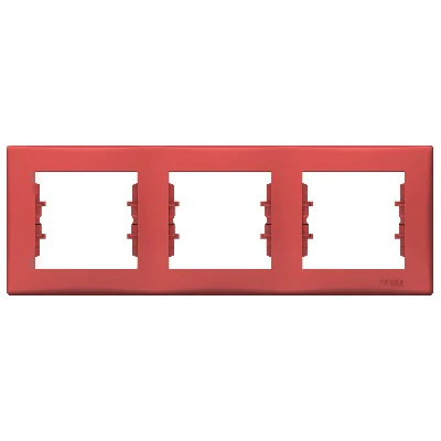 Sedna Рамка 3 поста горизонтальная красный Schneider Electric SDN5800541