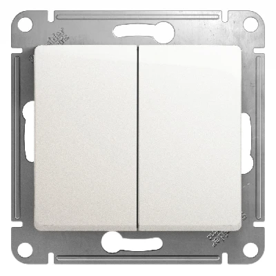 GLOSSA Переключатель двухклавишный сх.6 перламутр в рамку Systeme Electric GSL000665