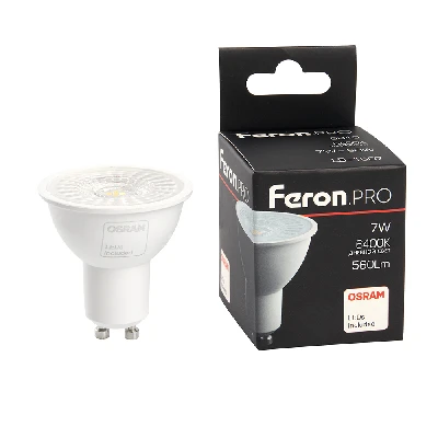 Лампа светодиодная LED 7вт 230в GU10 дневной с линзой 38 гр. Feron.PRO FERON LB-1607 38178