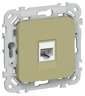 FLITE Розетка компьютерная RJ45 категория 5Е UTP РК5е-1-0-ФлО оливковый IEK