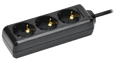 Удлинитель У03 3 места с заземлением 5м 3х1мм2 16А 250В черный