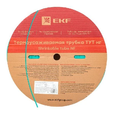 Трубка термоусаживаемая ТУТ нг 4/2 зелёная рулон PROxima EKF tut-4-j