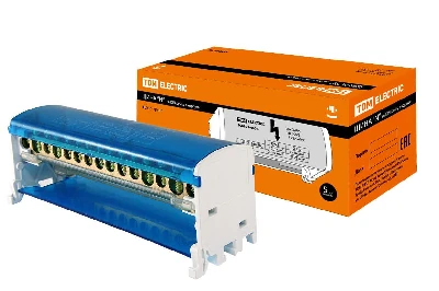 Шина ''N'' нулевая на DIN-рейку в корпусе 2х15групп