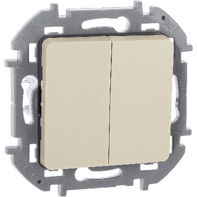 Выключатель двухклавишный INSPIRIA 10 AX 250 В~ слоновая кость Legrand 673621