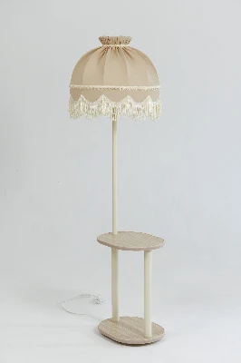 Светильник напольный НТБ 11-60-103 овал плэйн с абажуром Ретро карамель