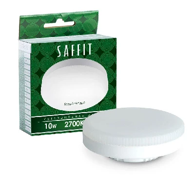 Лампа светодиодная LED 10вт GX53 теплый таблетка SAFFIT SBGX5310 55227