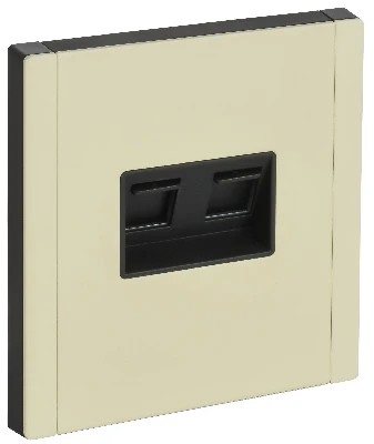 FORTE&PIANO Розетка компьютерная двойная RJ45 кат.5E FP833M металл слоновая кость IEK