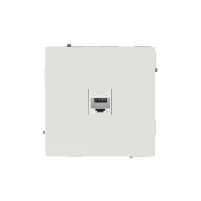 Компьютерная розетка RJ-45 без шторки, кат.6А одинарная,KANT, белый песок