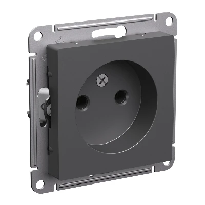 ATLASDESIGN РОЗЕТКА без заземления без шторок, 16А, механизм, БАЗАЛЬТ Systeme Electric ATN001441