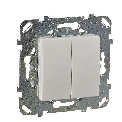 UNICA Переключатель двухклавишный в рамку бежевый сх.6+6 Schneider Electric MGU5.213.25ZD