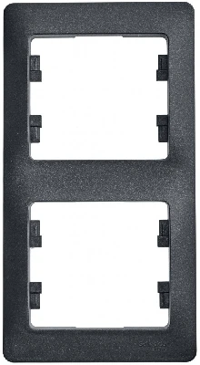 GLOSSA Рамка 2 поста вертикальная антрацит Systeme Electric GSL000706