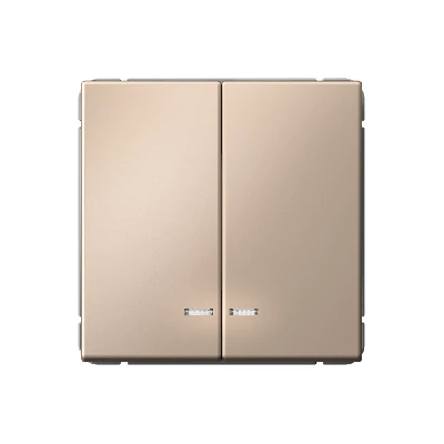 ARTGALLERY 2-клавишный выключатель с подсветкой, сх.5а, 10АХ, механизм, песочный Systeme Electric GAL001253