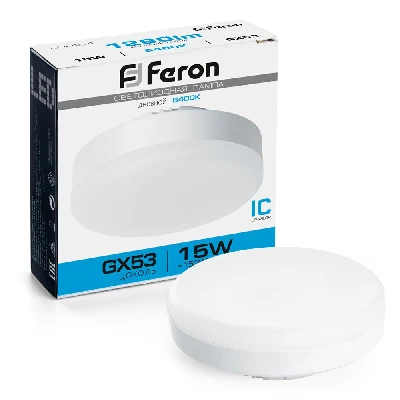 Лампа светодиодная LED 15вт GX53 дневной таблетка FERON LB-454 25869