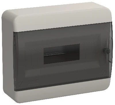 TEKFOR Корпус пластиковый навесной ЩРН-П-12 IP41 черная прозрачная дверь IEK TF5-KP12-N-12-41-K01-K03