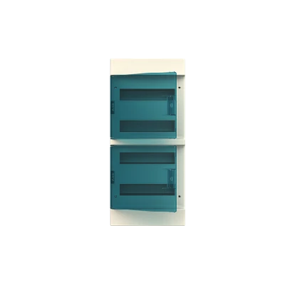 Щит распределительный навесной 48 модулей ЩРн-п-48 пластиковый Mistral41 зеленая прозрачная дверь с клеммами IP41