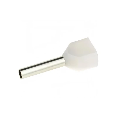 Наконечник-гильза двойная с изолир.фланцем 0,5 кв.мм белый (НШВИ2)