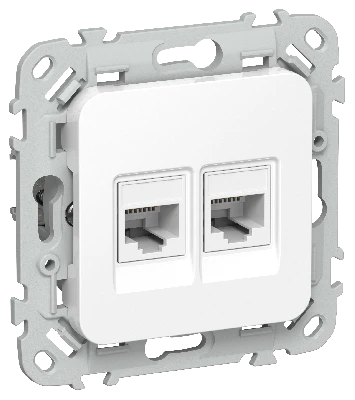 FLITE Розетка 2-местная компьютерная RJ45 категория 6 UTP РК6-2-0-ФлБ белый IEK