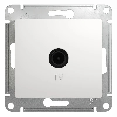 GLOSSA Розетка телевизионная TV проходная в рамку 4дБ белая Systeme Electric GSL000192