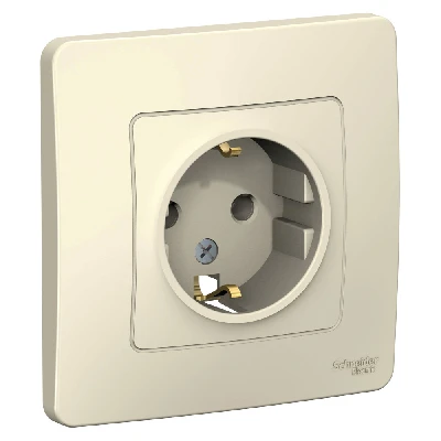 BLANCA скрытой установки розетка с заземлением без шторок, 16А, 250В, молочный Systeme Electric BLNRS001012