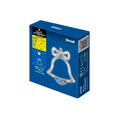 Фигура светодиодная Колокольчик на батарейках 3AAA (не в/к) 16х20см Подвесная 10 светодиодов Теплый Провод прозрачный