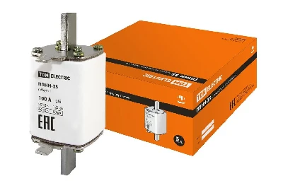 Плавкая вставка предохранителя ППНН-35, габарит 1, 100А