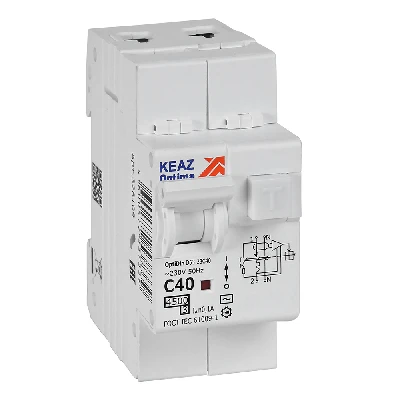 Выключатель автоматический дифференциального тока АВДТ с защитой от сверхтоков 2П 40А 100мА AC 4,5кА OptiDin D63-23C40-AC-У3 КЭАЗ 328109