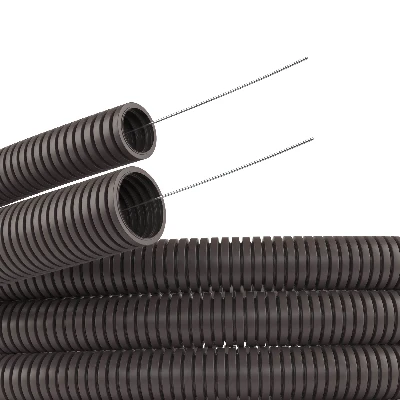 Труба гофрированная DN48мм ПВ-0 Dвн 47.4мм Dнар 54.5мм с протяжкой темно-серая полиамид DKC PA614855F0