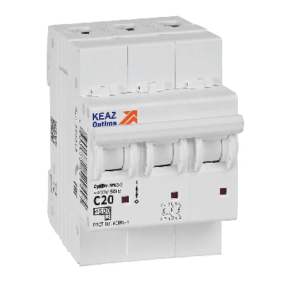 Выключатель автоматический трехполюсный 20А C 4,5кА AC OptiDin BM63-3C20-4,5-УХЛ3 КЭАЗ 326813