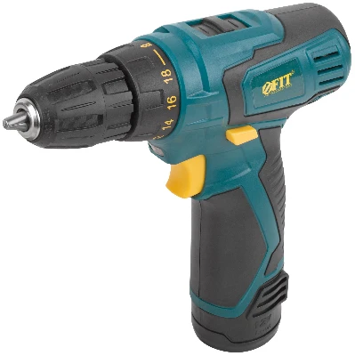 Дрель-Шуруповерт акк. 12.0 В, 0-650 об/мин, 15.0 Нм, 1 (Li-Ion) 1.3 Ач, 1 ч., рез. накл., коробка FIT 80179